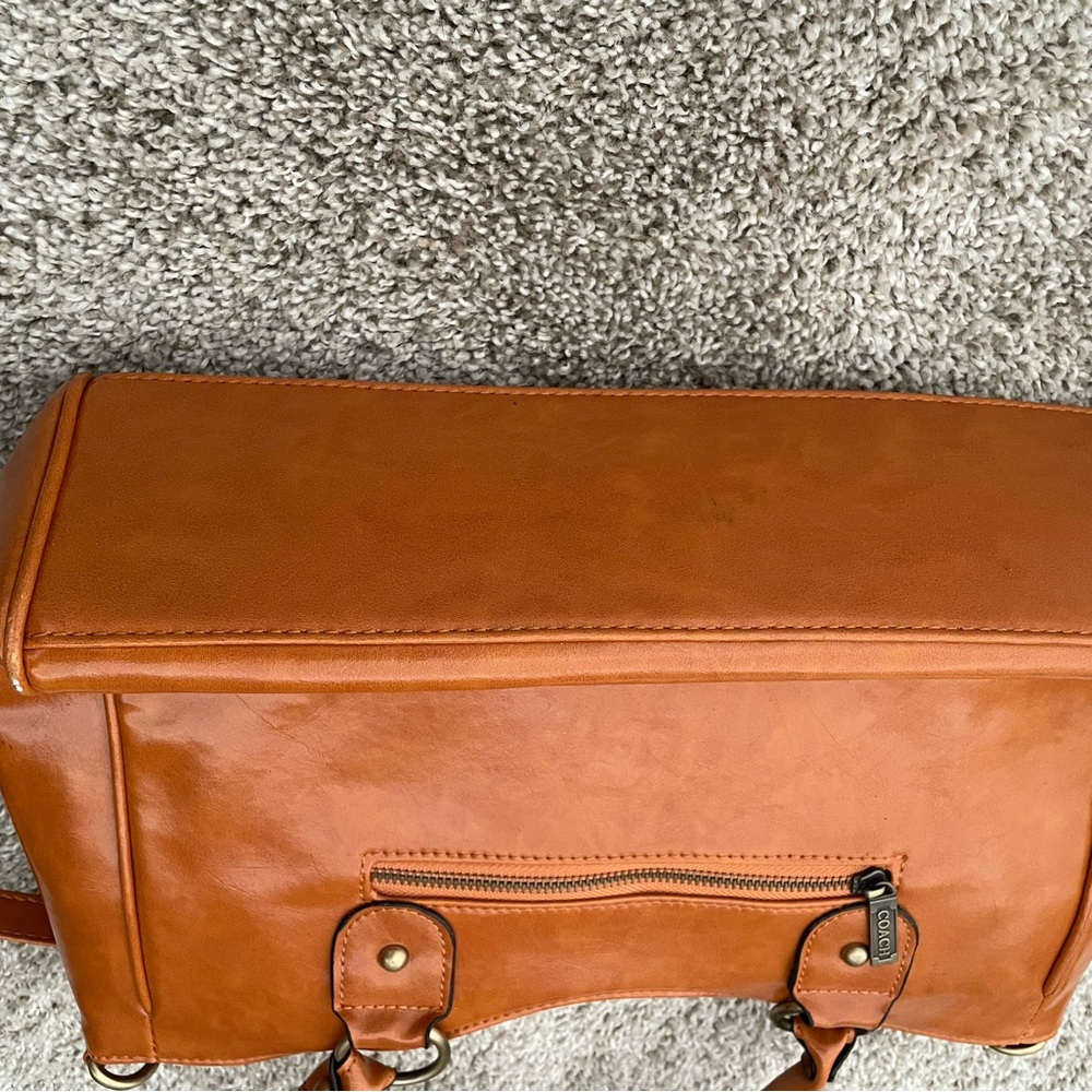 Coach Brown Leather Town Tote Satchel Bag - Picture 8 of 12